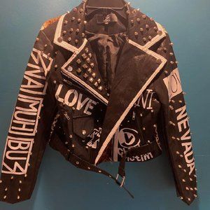 ESY studio ev black & white studded jacket (New-Sz S)
